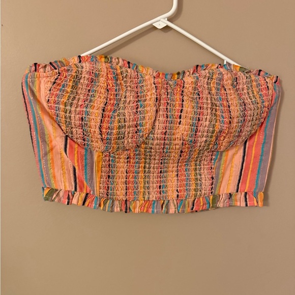 Anthropologie Pilcro long sleeve boyfriend striped shirt & smoked top set - Picture 7 of 10